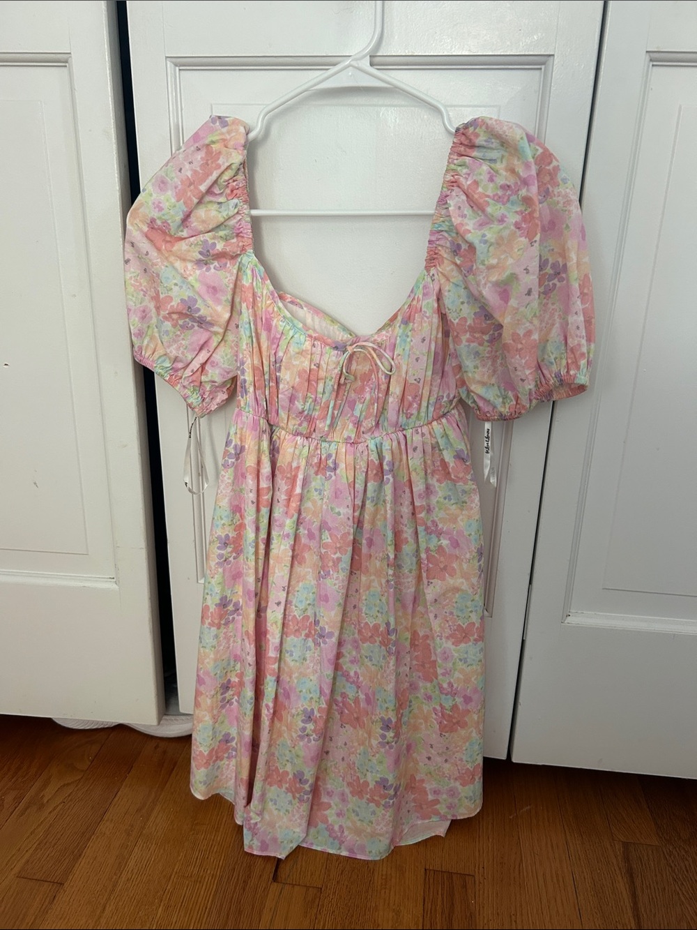 For Love and Lemons Floral Puff-Sleeve Dress